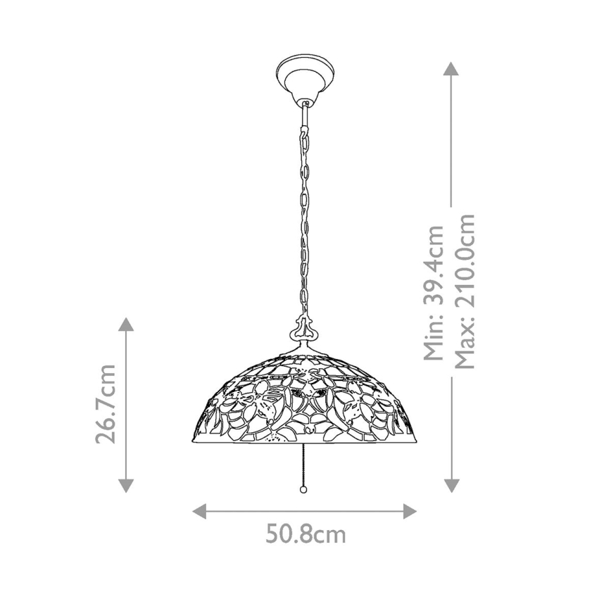 Elstead QZ-KAMI-P - Chandelier on a chain KAMI 3xE27/60W/230V