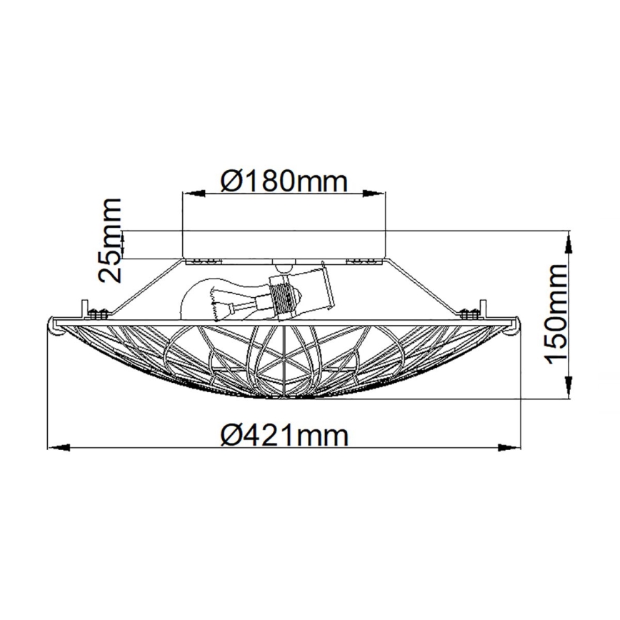 Elstead QZ-VICTORY-SF - Ceiling light VICTORY 2xE27/60W/230V