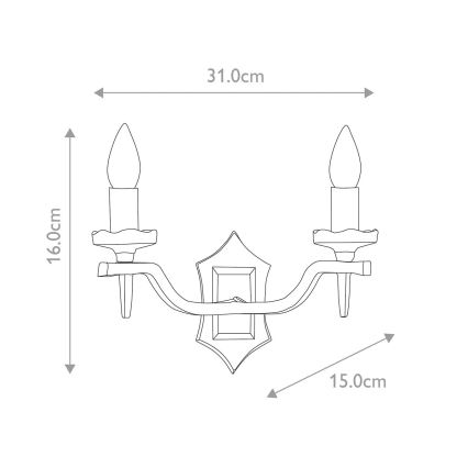 Elstead - Wall light RECTORY 2xE14/60W/230V