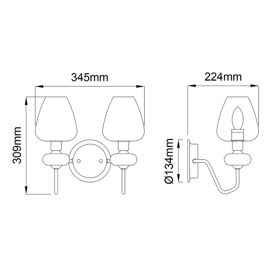 Elstead - Wall light ARMAND 2xE14/40W/230V black/brass