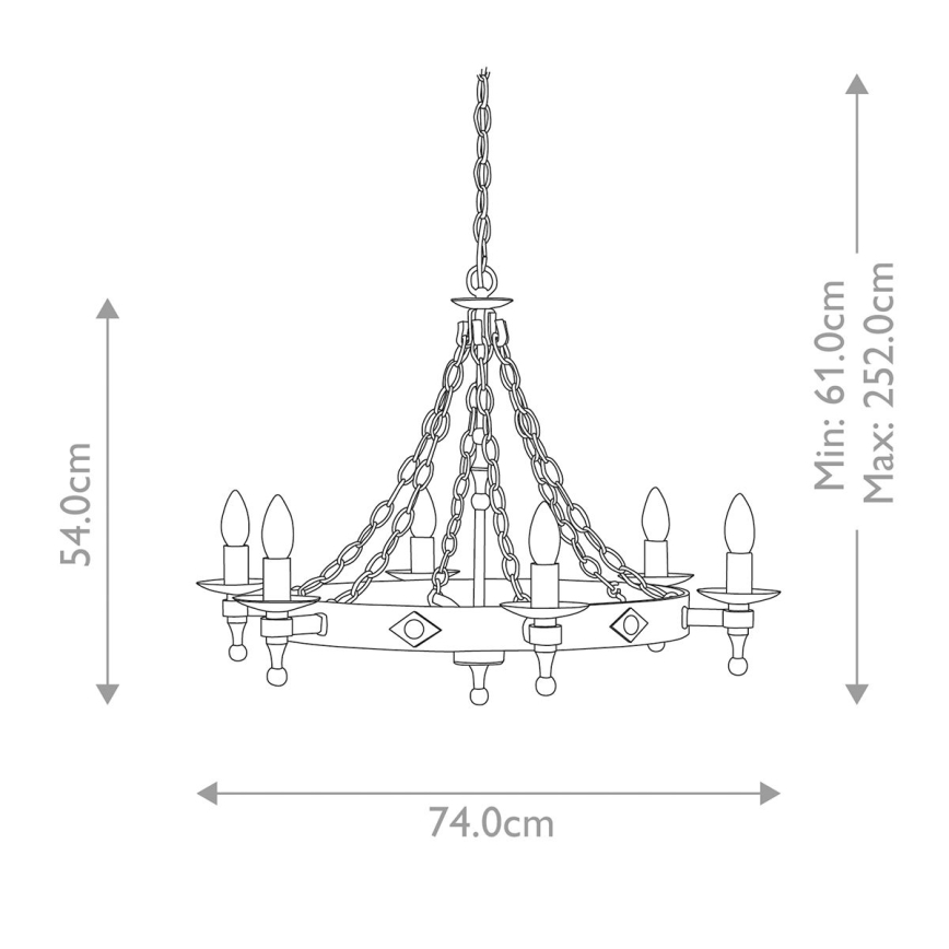 Elstead - Chandelier on a chain WARWICK 6xE14/60W/230V