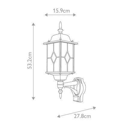 Elstead WX1-PIR - Outdoor wall light with a sensor WEXFORD 1xE27/100W/230V IP44