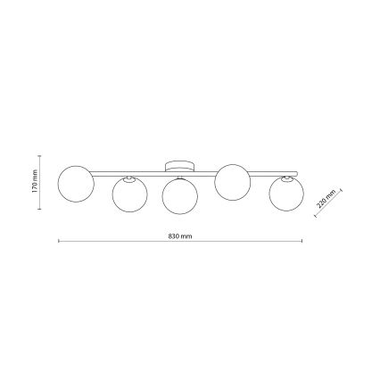 ELYON ceiling light 5xG9/40W/230V white/pine