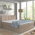 EMBER Upholstered Bed with Mattresses, Topper and Storage — 180x200 cm, Beige