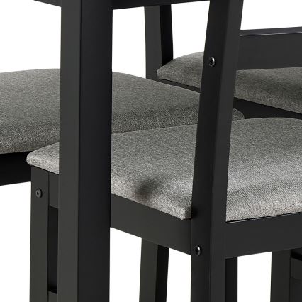 EMILY 5-piece dining set – table and 4 chairs, black