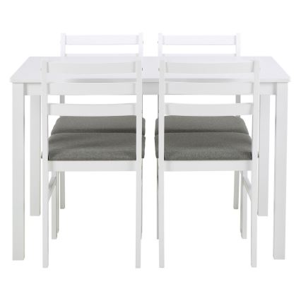 EMILY Dining Set – Dining Table with 4 White Chairs