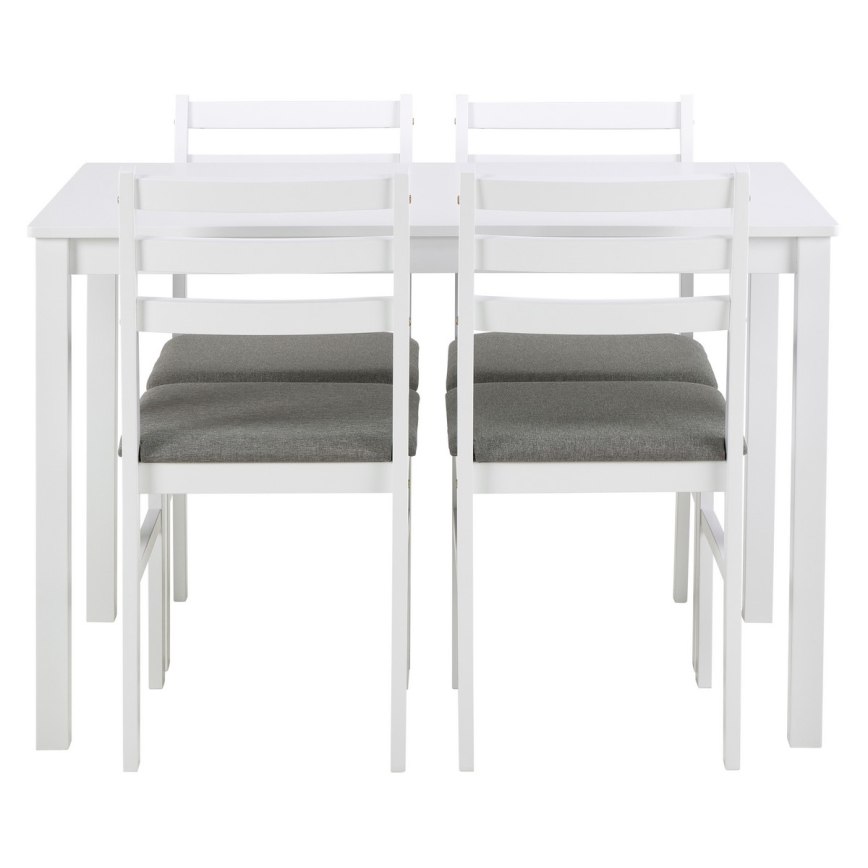 EMILY Dining Set – Dining Table with 4 White Chairs