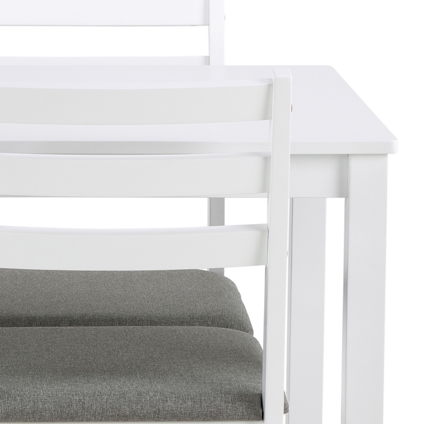 EMILY Dining Set – Dining Table with 4 White Chairs