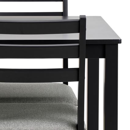 EMILY Dining Table + 4 Chairs Set – Black