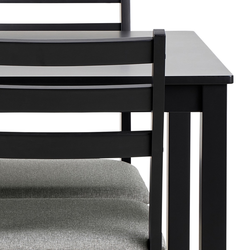 EMILY Dining Table + 4 Chairs Set – Black