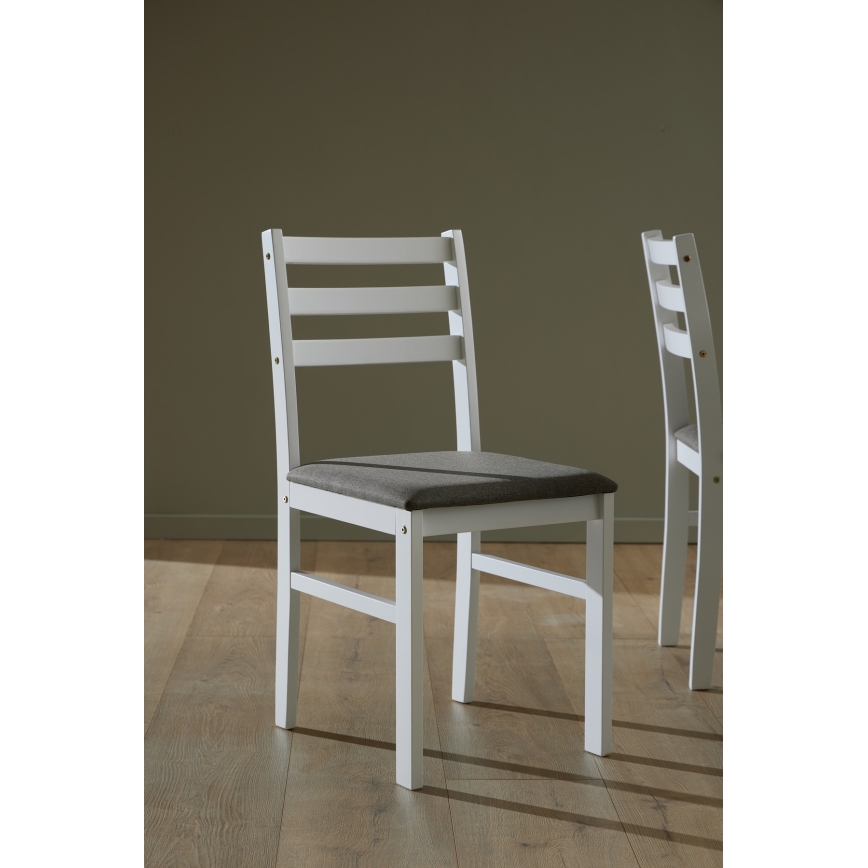 EMILY dining table and 4-piece chair set in white