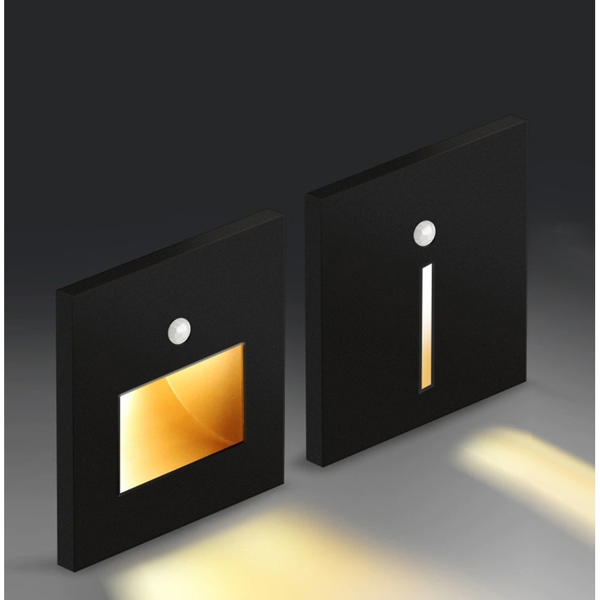 Emithor 70418 - LED Staircase light with a sensor SUNNY LED/1W/230V 4000K black