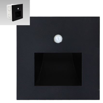 Emithor 70418 - LED Staircase light with a sensor SUNNY LED/1W/230V 4000K black
