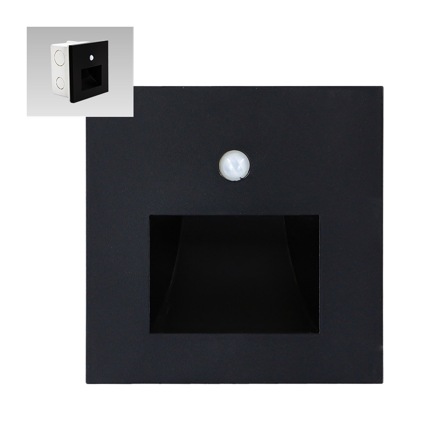 Emithor 70418 - LED Staircase light with a sensor SUNNY LED/1W/230V 4000K black