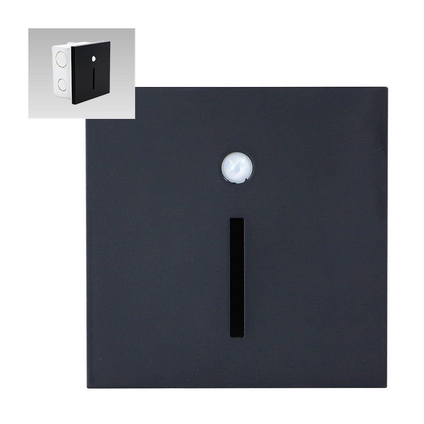 Emithor 70430 - LED Staircase light with a sensor LINE LED/1W/230V black