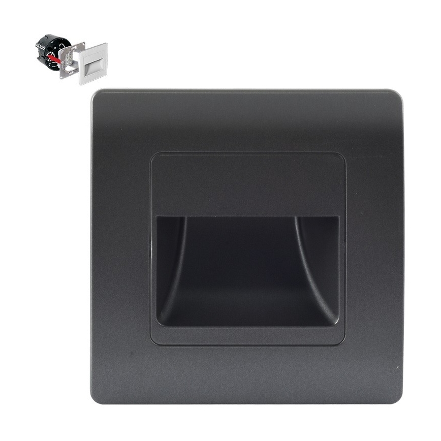 Emithor 70438 - LED Staircase light STEP LIGHT LED/1W/230V 4000K black