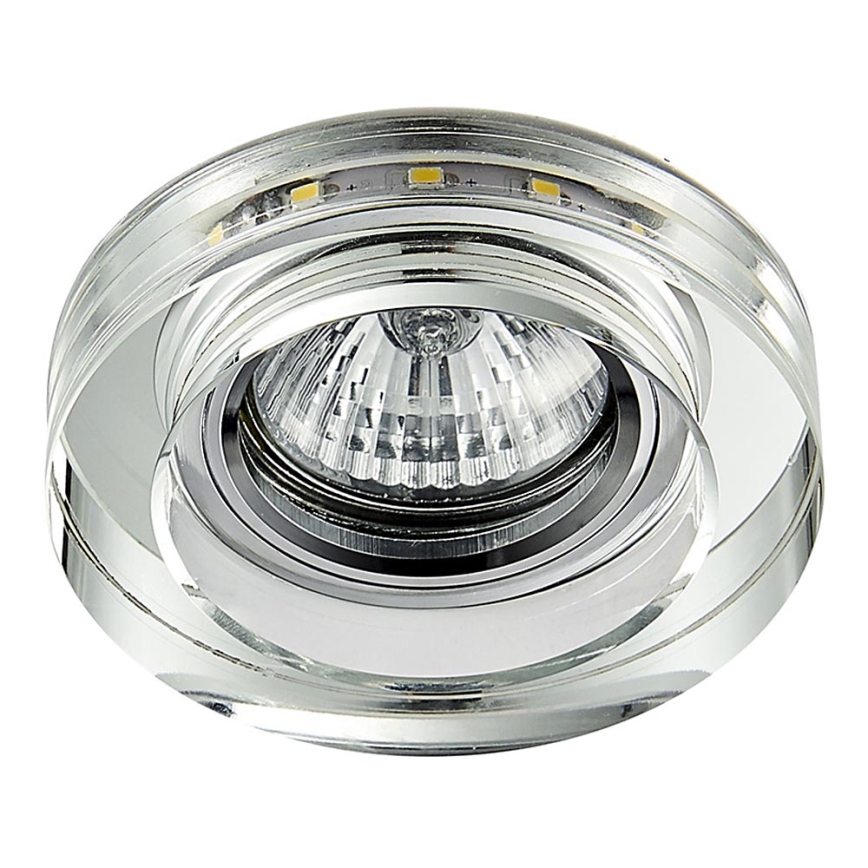 Emithor 71104 - LED Recessed light ELEGANT DOUBLE LIGHT GU10/50W + LED/3W STRIPE