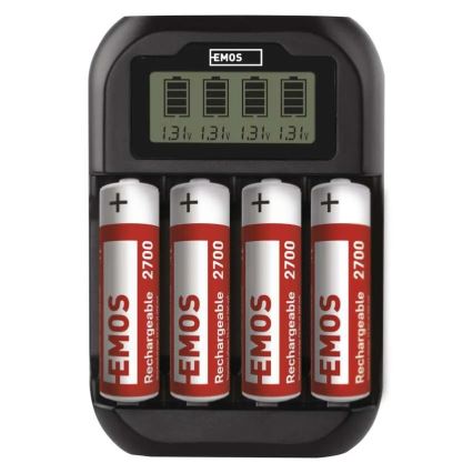 Battery charger with LCD display 4xAA/AAA 5V