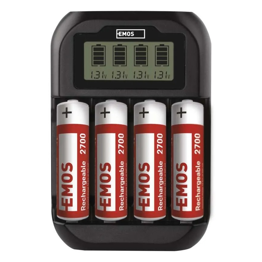 Battery charger with LCD display 4xAA/AAA 5V