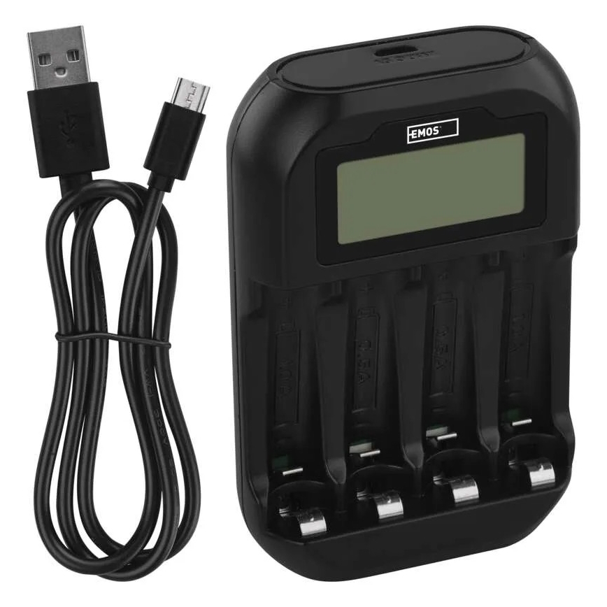 Battery charger with LCD display 4xAA/AAA 5V