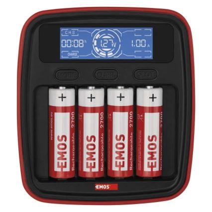 Battery charger with LCD display 4xAA/AAA 5V
