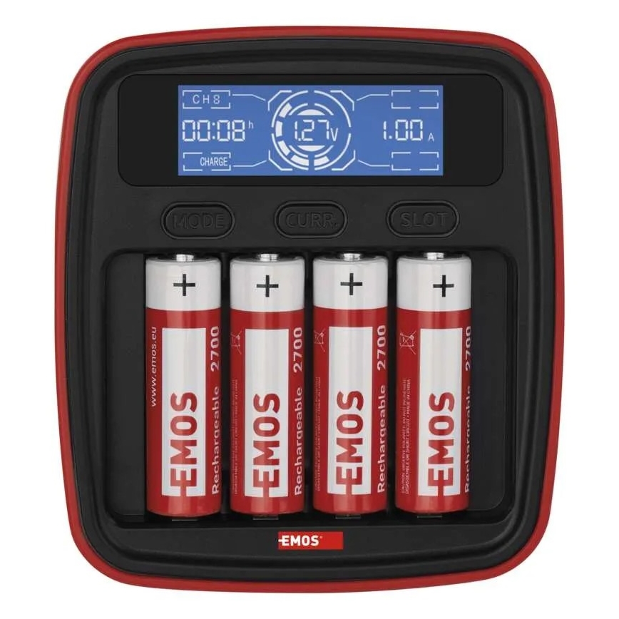Battery charger with LCD display 4xAA/AAA 5V
