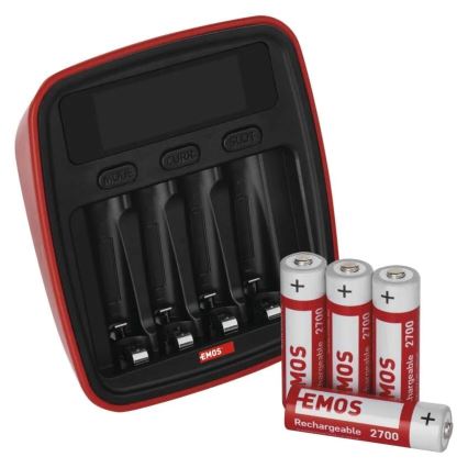 Battery charger with LCD display 4xAA/AAA 5V