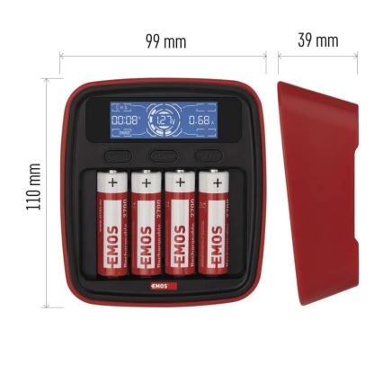 Battery charger with LCD display 4xAA/AAA 5V