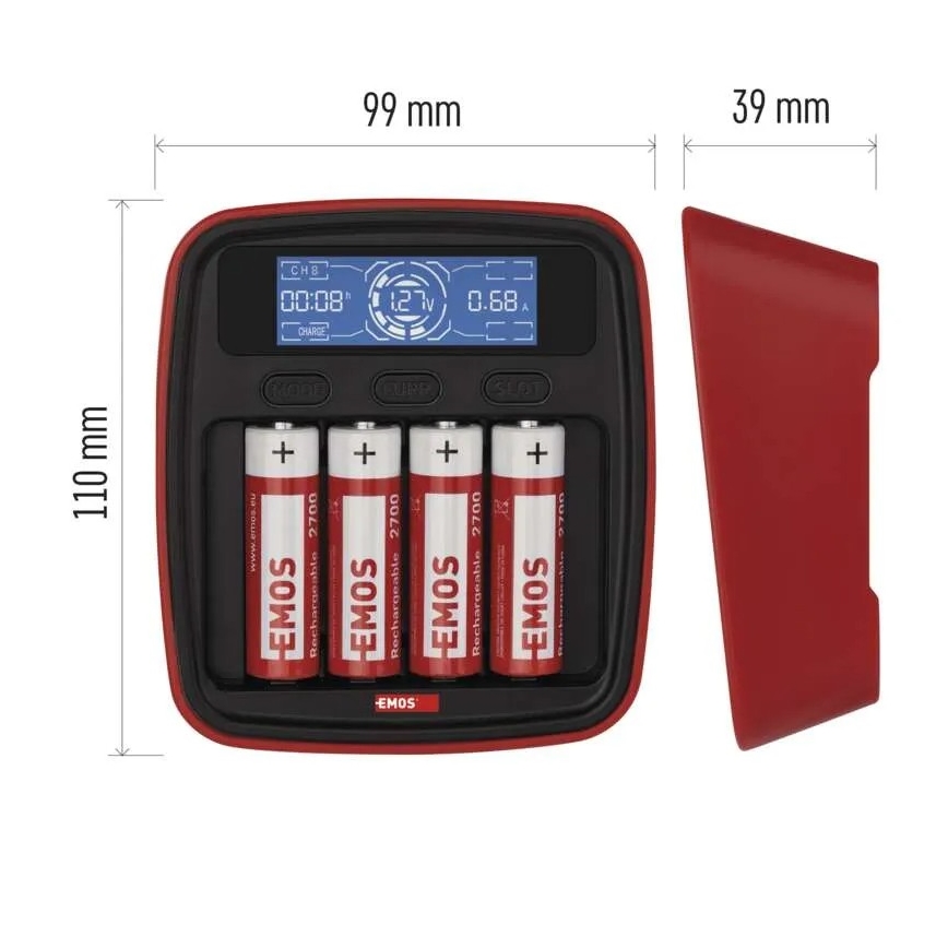Battery charger with LCD display 4xAA/AAA 5V
