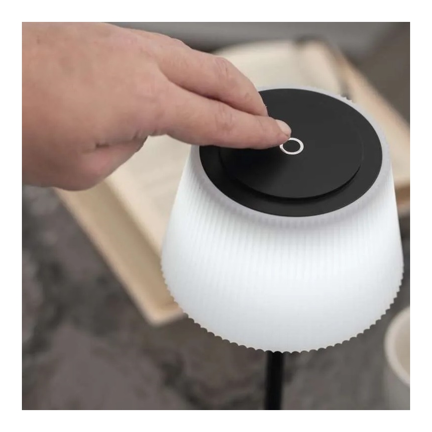 LED Dimmable rechargeable lamp KATIE LED/4W/10V 1800mAh IP44 CRI 90 black