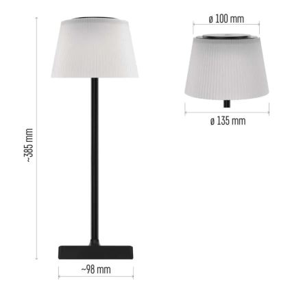 LED Dimmable rechargeable lamp KATIE LED/4W/10V 1800mAh IP44 CRI 90 black