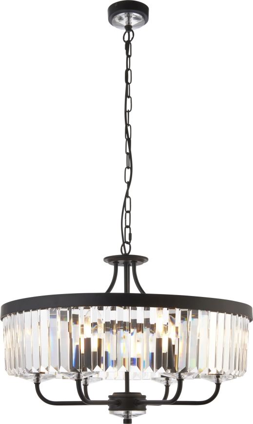 Endon 100711 - CHESTERFIELD Chain-Hung Chandelier, 6xE14/6W/230V, Ø 55 cm, Black