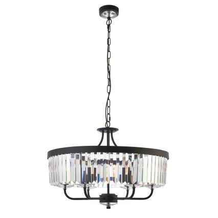 Endon 100711 - CHESTERFIELD Chain-Hung Chandelier, 6xE14/6W/230V, Ø 55 cm, Black