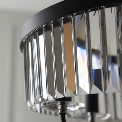 Endon 100711 - CHESTERFIELD Chain-Hung Chandelier, 6xE14/6W/230V, Ø 55 cm, Black