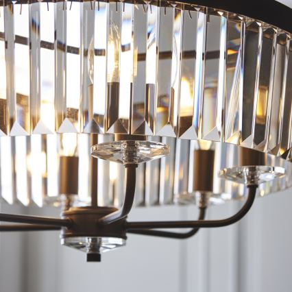 Endon 100711 - CHESTERFIELD Chain-Hung Chandelier, 6xE14/6W/230V, Ø 55 cm, Black