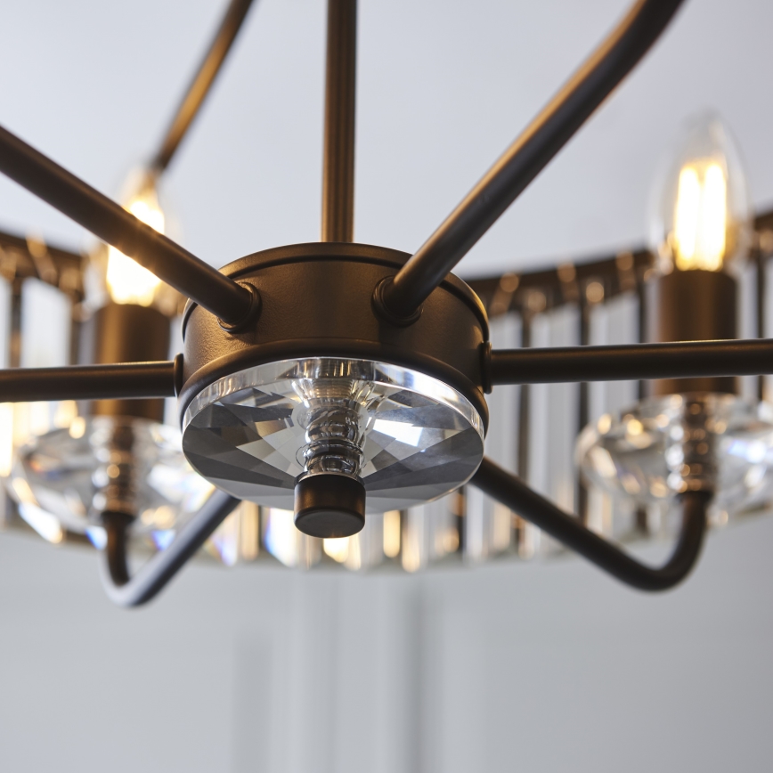 Endon 100711 - CHESTERFIELD Chain-Hung Chandelier, 6xE14/6W/230V, Ø 55 cm, Black