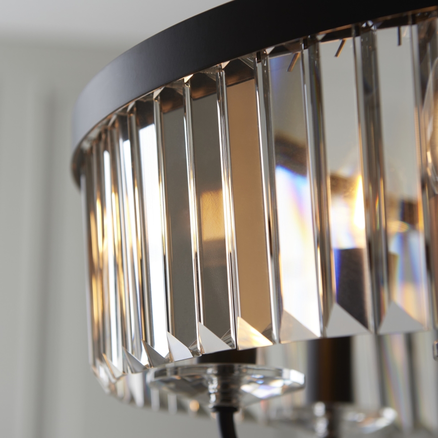 Endon 100711 - CHESTERFIELD Chain-Hung Chandelier, 6xE14/6W/230V, Ø 55 cm, Black