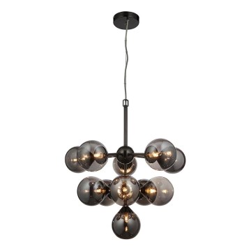 Endon 101147 - OSCAR Cable-Suspended Chandelier, 11xG9/18W/230V, Black/Smoked