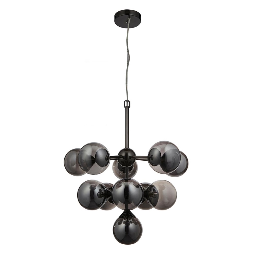 Endon 101147 - OSCAR Cable-Suspended Chandelier, 11xG9/18W/230V, Black/Smoked