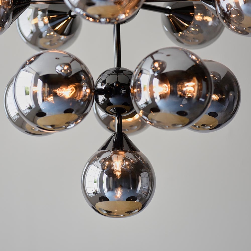 Endon 101147 - OSCAR Cable-Suspended Chandelier, 11xG9/18W/230V, Black/Smoked