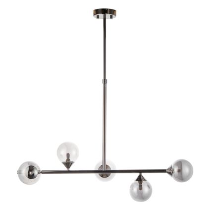 Endon 101348 - OTIS Rod-Mounted Chandelier 5xG9/3W/230V Black Chrome/Smoked Black