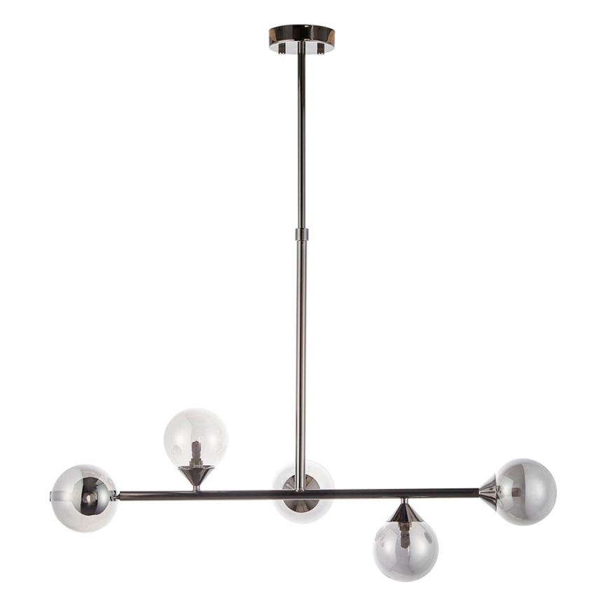 Endon 101348 - OTIS Rod-Mounted Chandelier 5xG9/3W/230V Black Chrome/Smoked Black