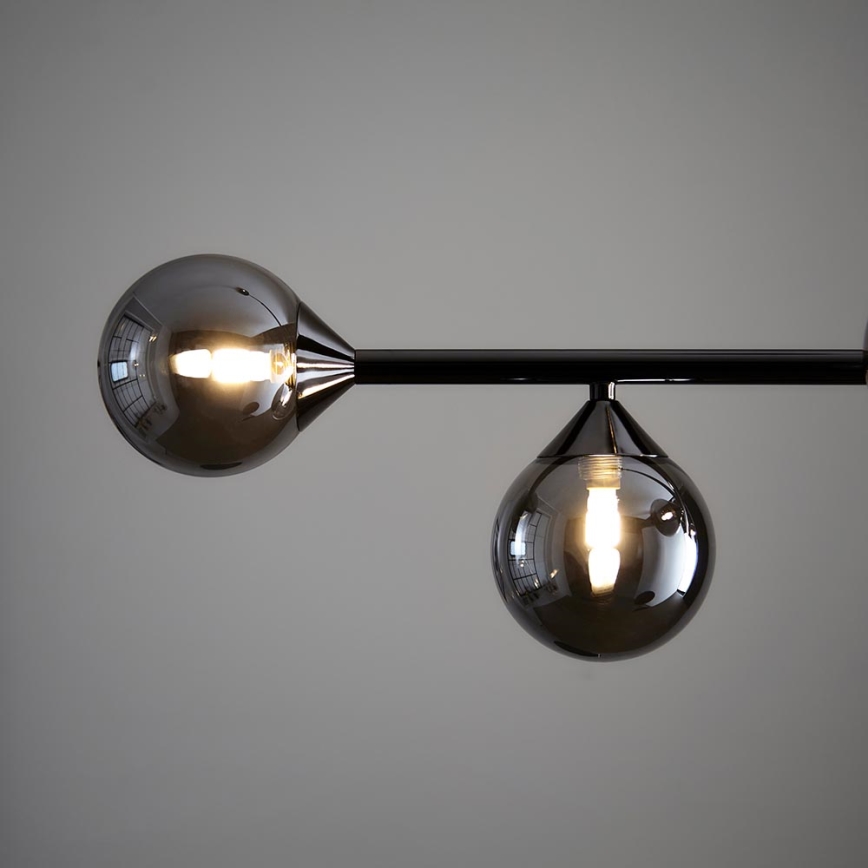 Endon 101348 - OTIS Rod-Mounted Chandelier 5xG9/3W/230V Black Chrome/Smoked Black
