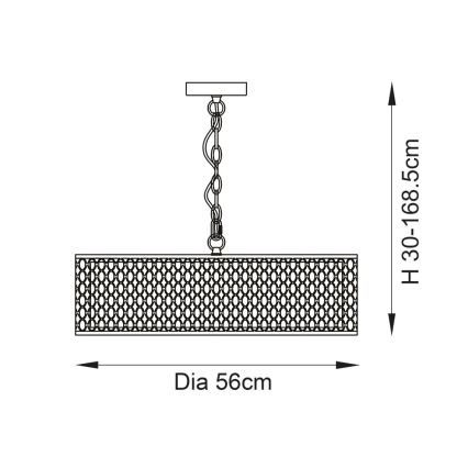 Endon 101569 - CORDERO chain-hung chandelier 3xE27/10W/230V, gold