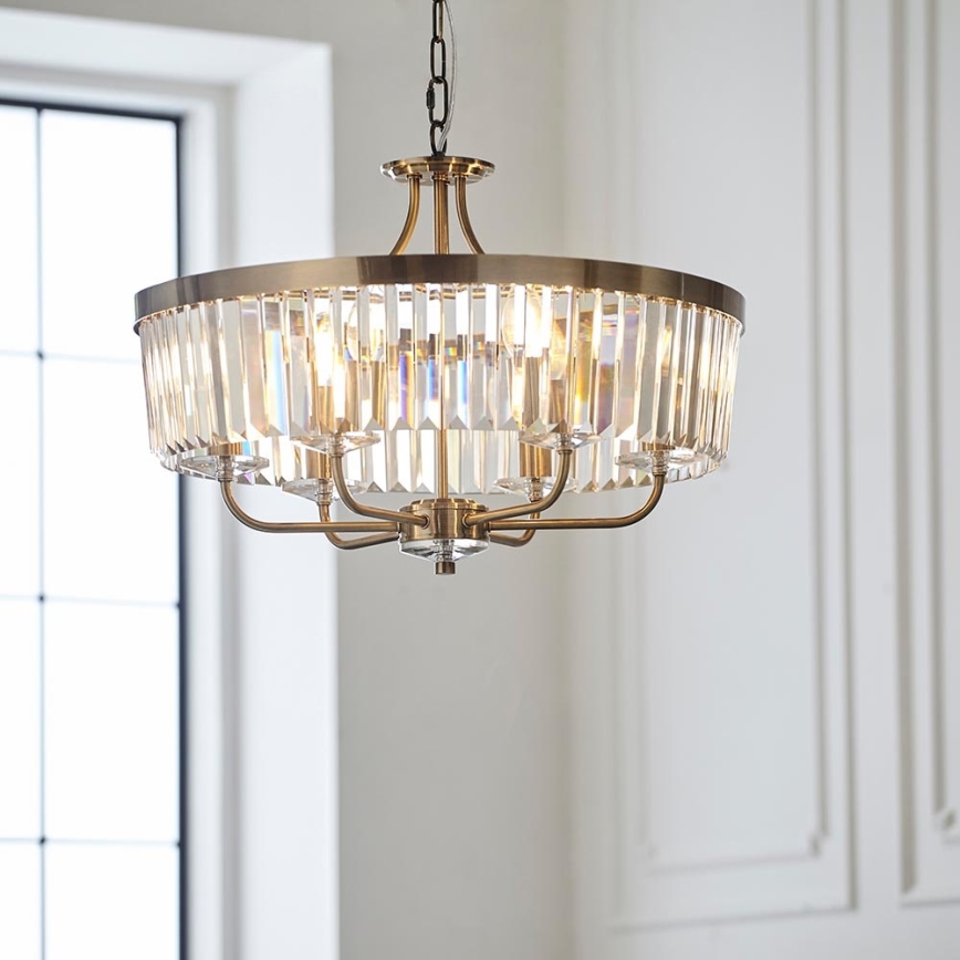 Endon 102505 - Chain-hung chandelier 6xE14/6W/230V, diam. 55 cm, brass