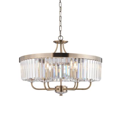 Endon 102505 - Chain-hung chandelier 6xE14/6W/230V, diam. 55 cm, brass
