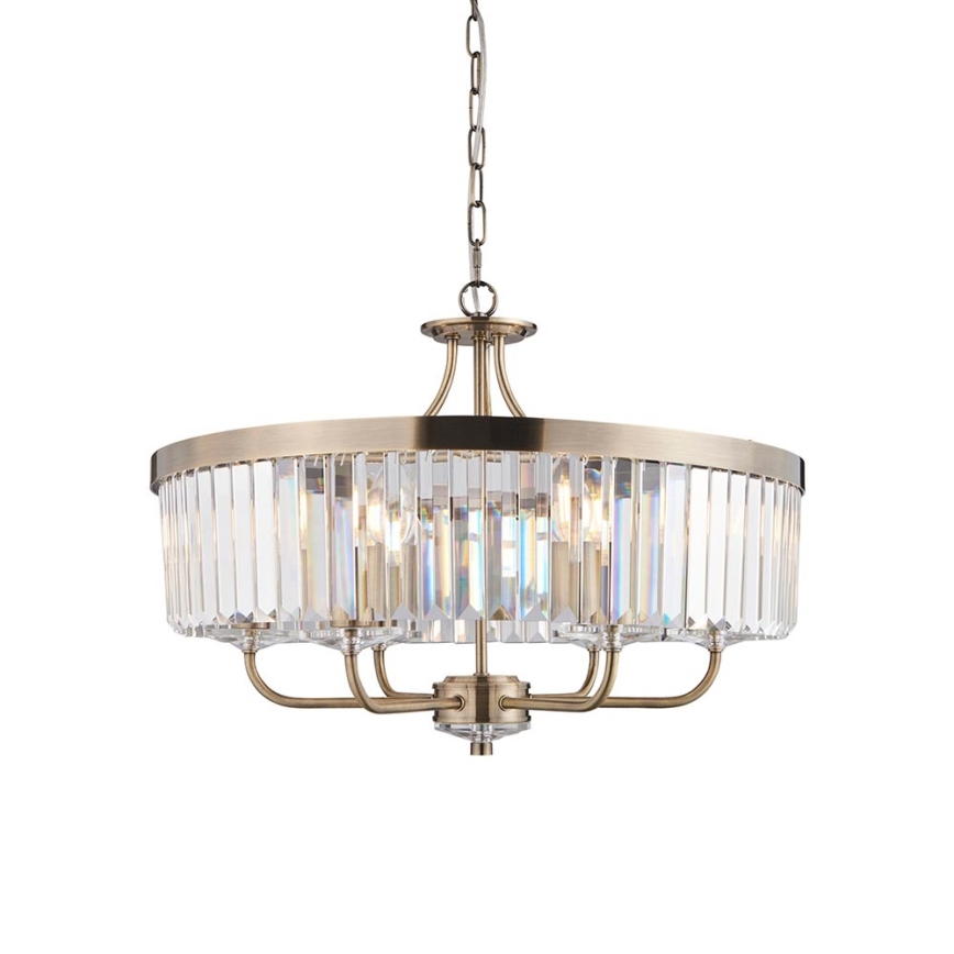Endon 102505 - Chain-hung chandelier 6xE14/6W/230V, diam. 55 cm, brass