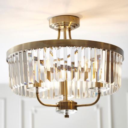 Endon 102506 - Surface-mounted chandelier CHESTERFIELD 3xE14/6W/230V d. 45 cm brass