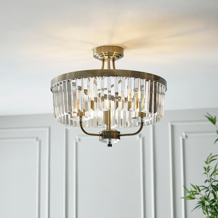 Endon 102506 - Surface-mounted chandelier CHESTERFIELD 3xE14/6W/230V d. 45 cm brass