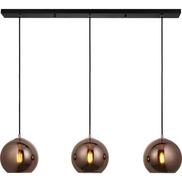 Endon 102929 - Chandelier on a string BOLI 3xE27/10W/230V black/smoky brown